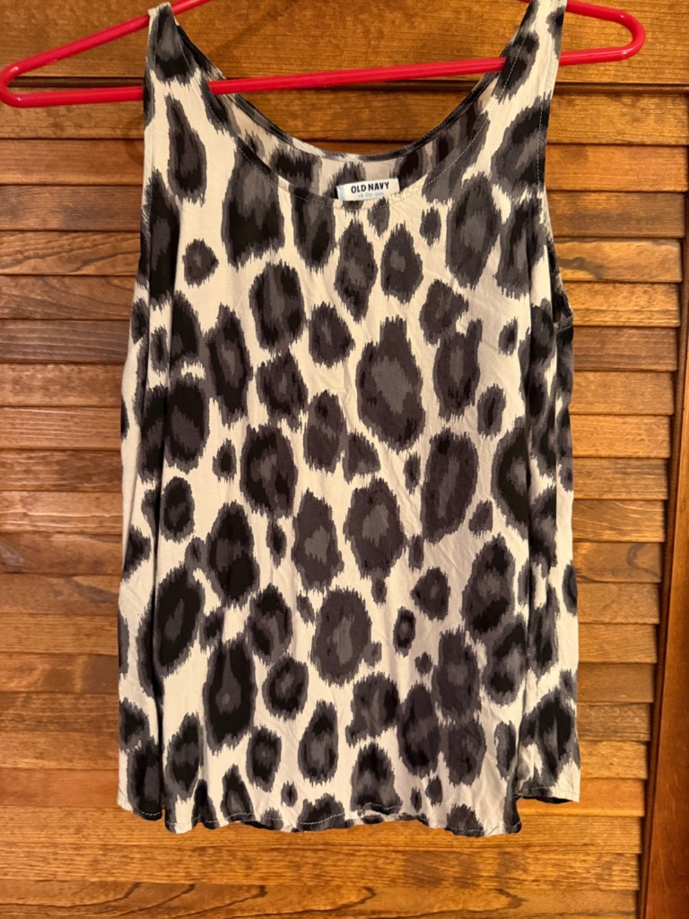 Old Navy Black & White Leopard-Print Camisole